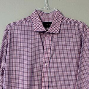 Ledbury Check Dress Shirt – 17.5" Collar | Blue & Red Gingham |